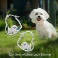 wholesale 925 Sterling Silver Cute Puppy Dog Hoop Earrings For Women Pet Lovers Gift-0-5