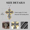 wholesale 925 Sterling Silver Gold Plated Jesus Christ INRI Cross Crucifix Pendant Necklace for Men & Women-0-2