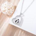 wholesale 925 Sterling Silver Penguin Family Heart Pendant Necklace s for Women-0-2