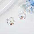 wholesale S925 Sterling Silver Bunny Carrot Hoop Earrings Gift for Women-0-3