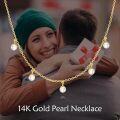 wholesale 14K Gold Freshwater Pearl Station Necklace for Women - Elegant Pendant-0-5