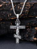 wholesale 925 Sterling Silver Crucifix Cross Pendant Necklace  for Men & Women - Religious  Set w/ 24  and Box Packaging-0-4