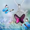 TOUPOP Sterling Silver Crystal Unicorn Animal Tree Flower Pendant Necklace-0-4