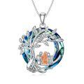 TOUPOP 925 Sterling Silver Tree Of Life Sister Necklace-0-0