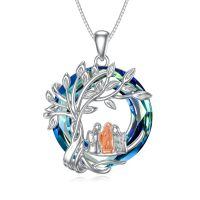 TOUPOP 925 Sterling Silver Tree Of Life Sister Necklace-undefined