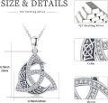 wholesale 925 Sterling Silver Celtic Knot Moon Pendant Necklace with Cubic Zirconia Stones for Women and Men-0-1