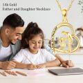 wholesale 14K Gold Father Daughter Necklace - Nickel-Free, Lead-Free, Cadmium-Free, Hypoallergenic, High Polish, Elegant Gift Box-0-4
