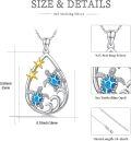 wholesale 925 Sterling Silver Blue Opal Starfish and Turtles Pendant Necklace Ocean Life s for Women Girls-0-3