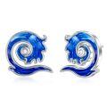 TOUPOP Sterling Silver Epoxy Wave Stud Earrings Beach Jewelry Gifts-0-0