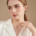 wholesale 925 Sterling Silver Red Cardinal Birds On Branch Pendant Necklace With Cubic Zirconia-0-1