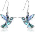 wholesale 925 Sterling Silver Hummingbird Earrings with Abalone Shell Inlay for Women Mom Gifts-0-0