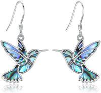 wholesale 925 Sterling Silver Hummingbird Earrings with Abalone Shell Inlay for Women Mom Gifts-Abalone Shell