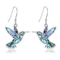 wholesale 925 Sterling Silver Hummingbird Earrings with Abalone Shell Inlay for Women Mom Gifts-Abalone Shell