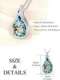 wholesale 925 Sterling Silver Teardrop Cremation Jewelry for Ashes with Abalone Shell Birth Flower Urn Necklace w/Funnel Filler Memorial Keepsake Jewelry for Women-0-2