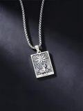 wholesale 925 Sterling Silver Sun Tarot Necklace , 17.5mm Pendant, Adjustable 22-24 Chain, Jewelry Gift for Men & Women-0-3