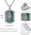 wholesale 925 Sterling Silver Green Malachite Lion Head Pendant Necklace for Men Gothic Punk Rock Jewelry-0-5