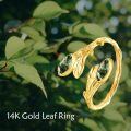 wholesale 14k Gold Branch Ring With Green Stones-0-2