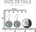 wholesale 925 Sterling Silver Abalone Shell Tree Of Life Triskele Trinity Knot Leverback Dangle Drop Earrings For WomenVintage Luck -0-4