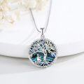 wholesale 925 Sterling Silver Abalone Shell Tree of Life Pendant Necklace with Cross for Women Gift-0-3