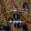 wholesale 925 Sterling Silver Blue Evil Eye Bracelet - Greek Turkish Protection s for Women-0-5