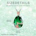 wholesale 925 Sterling Silver Green Crystal Rose Pendant Necklace Nana Gifts for Mother's Day-0-4