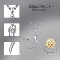 wholesale 925 Sterling Silver Italian Horn Pendant Necklace - Good Luck Charm s for Men & Women-0-4
