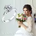 TOUPOP 14k White Gold Plated Moissanite Engagement Ring-0-1