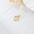 wholesale 14K Gold 2-Tone Diamond Heart Pendant Necklace for Women-0-4