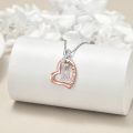 TOUPOP Sterling Silver & 14k Rose Gold Plated Heart Infinity Initial Letter Necklace-0-1