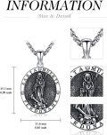 wholesale 925 Sterling Silver Santa Muerte Triple Moon Witch Knot Skull Cowboy Pendant Necklace-0-5