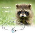 wholesale 925 Sterling Silver Raccoon Bracelet with Moonstone for Women Daughter Her Adjustable s-0-1
