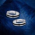 wholesale 925 Sterling Silver Black Enamel Huggie Hoop Earrings for Men & Women-0-5