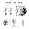 wholesale 925 Sterling Silver Hoop Earrings Wholesale With Green Tree Charm Drop Earrings-0-4