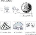 wholesale 925 Sterling Silver Opal Mushroom Stud Earrings for Women - Sparkly White Stone -0-2
