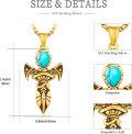 wholesale Gold Turquoise 925 Sterling Silver Scarab Eye Of Horus Ankhs Pendant Necklace Ancient Egypt s for Women Men 24 Chain Length-0-5
