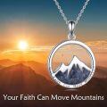 wholesale 925 Sterling Silver Abalone Shell Mountain Pendant Necklace with Inspirational Quote Your Faith Can Move Mountains-0-5