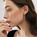 wholesale 925 Sterling Silver Butterfly Earrings Wholesale With Pink Stones-0-1