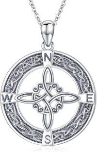 wholesale 925 Sterling Silver Celtic Knot Compass Graduation Cap Pendant Necklace-D1-Compass-Witch Knot