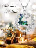 TOUPOP Sterling Silver Reindeer Pendant Christmas Gifts For Women-0-4