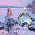 wholesale 925 Sterling Silver Mermaid Pendant with Crescent Moon and Stars - Oceanic  for Her-0-5