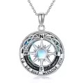 TOUPOP Sterling Silver & Stone I'd Be Lost Without You Compass Necklace-0-0