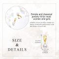 wholesale 10K Golden Freshwater Pearl Drop Heart Studs for Women Girls Gift Boxed-0-4