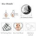 wholesale 925 Sterling Silver Fox Design Earrings With Heart Shape Detail And Rose Gold Accent-0-2