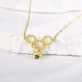 wholesale 925 Sterling Silver Honeycomb & Bee Charm Necklace - Unique Gift for Her-0-2