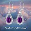 wholesale Sterling Silver Genuine Simulated Birthstone Teardrop Leverback Earrings-0-32