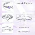 wholesale Sterling Silver Adjustable Infinity Heart Bangle for Women-0-19