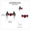 wholesale 925 Sterling Silver Red Heart Winged Guardian Angel Locket Necklace for Women and Girls' Gifts-0-3