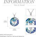 wholesale TOUPOP Sea Turtle/jellyfish/shark/octopus/seahorse Gifts Sterling Silver Ocean Waves Pendant Blue Crystal Sea Turtles Jewelry Christmas Summer Gifts For Women Her -0-4