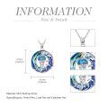 TOUPOP Sterling Silver Blue Crystal Sea Turtle Ocean Waves Pendant-0-4