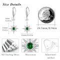 wholesale 925 Sterling Silver Gold-Plated Moonstone & Opal Starburst Leverback Drop Earrings-0-141